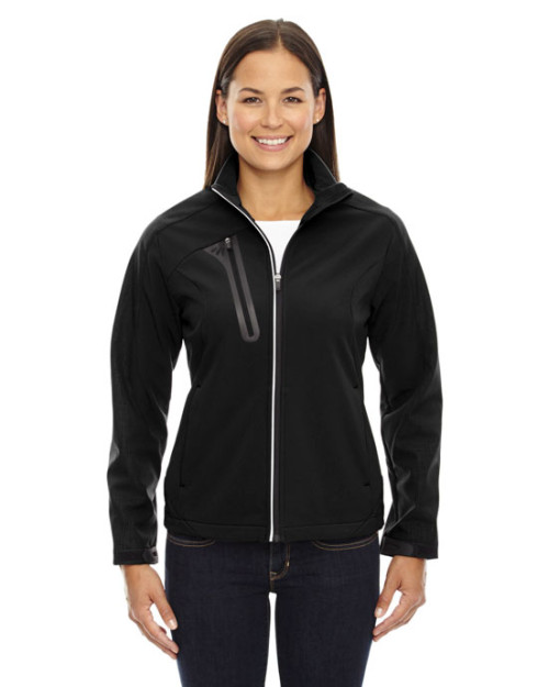 Manteau pour femme à extérieur doux Terrain avec blocs de couleur et motif en relief