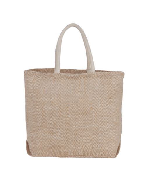 Cabas en jute à chevrons