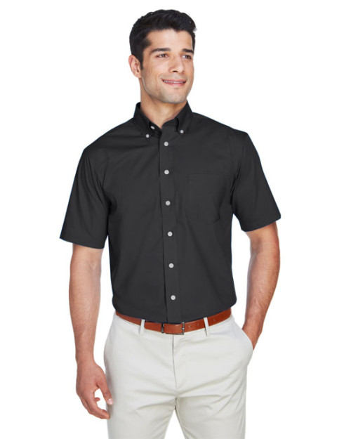 Chemise unie pour homme en drap léger à manches courtes de la Collection Crown tisséMC de Devon & JonesMD