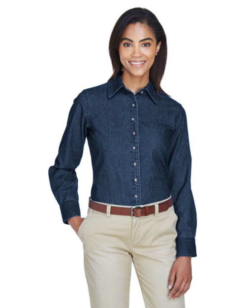 Chemise en twill pour femme Easy Blend à manches longues avec anti-tache d'Harriton